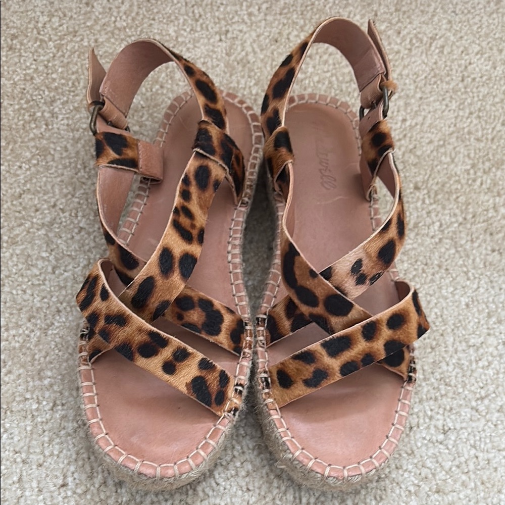 Leopard Print Strappy Sandals